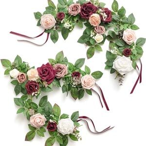 Lings moment lantern/centerpiece flowers romantic Marsala qty6